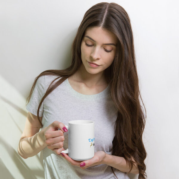Weiße, glänzende Tasse – Bild 2