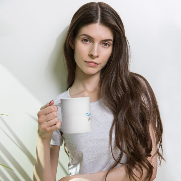 Weiße, glänzende Tasse – Bild 3